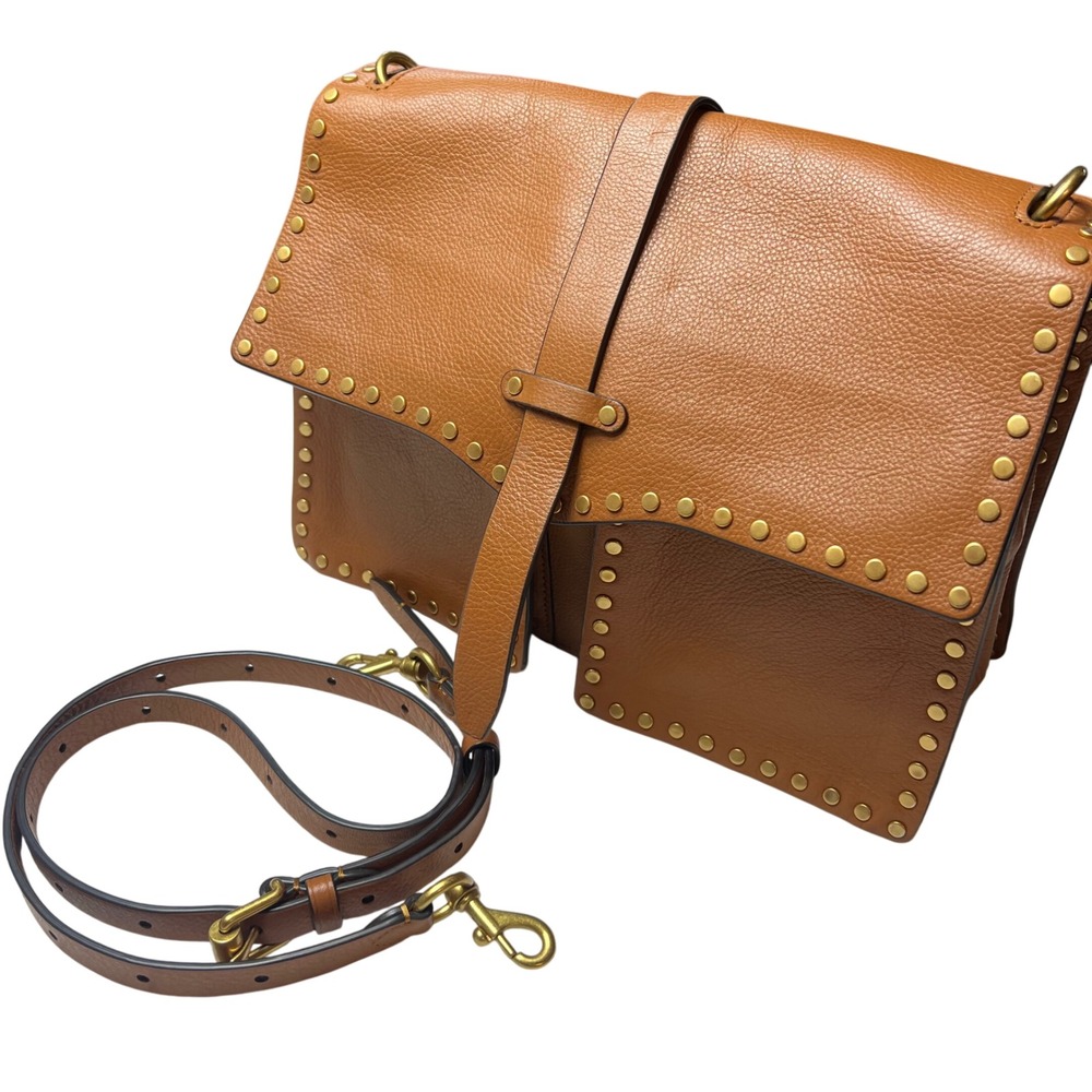 Rebecca Minkoff Nanine Crossbody/Shoulder Bag . Tan Leather with Brass Hardware